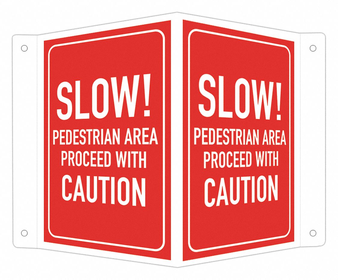 Safety Sign: Aluminum, Mounting Holes Sign Mounting, 6 in x 7 1/2 in Nominal Sign Size