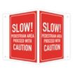 V-Shape Projection Slow! Pedestrian Area Proceed With Caution Signs