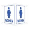 V-Shape Projection Women Restroom Signs
