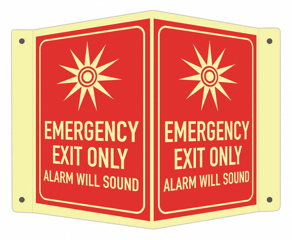 Safety Sign, 6 in x 7 1/2 in, Aluminum