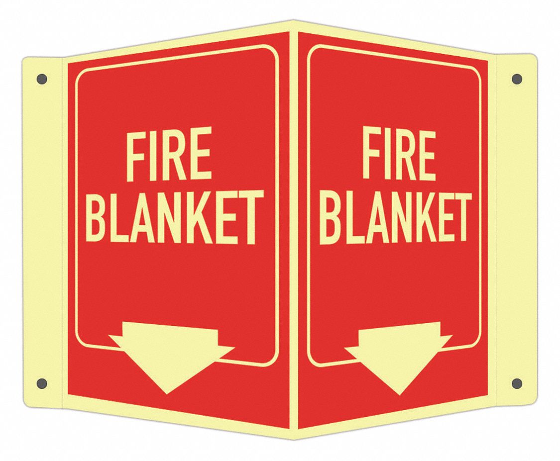 Fire Sign: Aluminum, Mounting Holes Sign Mounting, 6 in x 7 1/2 in Nominal Sign Size, 0.04 in Thick