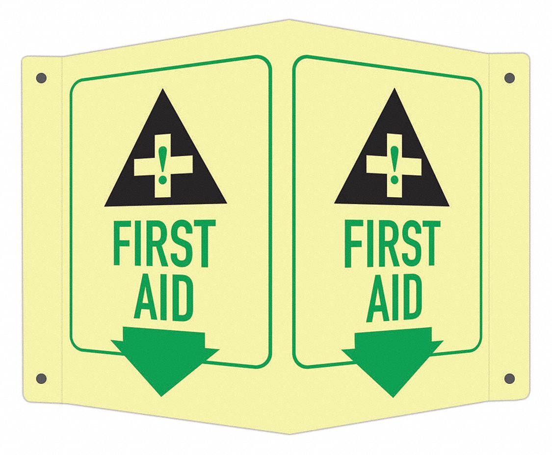 Safety Sign, 6 in x 7 1/2 in, Aluminum