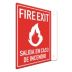L-Shape Projection Fire Exit Salida En Caso De Incendio Signs