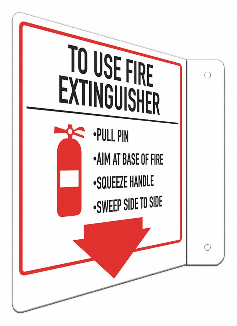 Aluminum, Mounting Holes Sign Mounting, Fire Extinguisher Sign - 460M67 ...