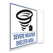 L-Shape Projection Severe Weather Shelter Signs image