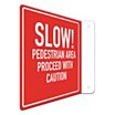 L-Shape Projection Slow! Pedestrian Area Proceed With Caution Signs image