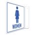 L-Shape Projection Women Restroom Signs