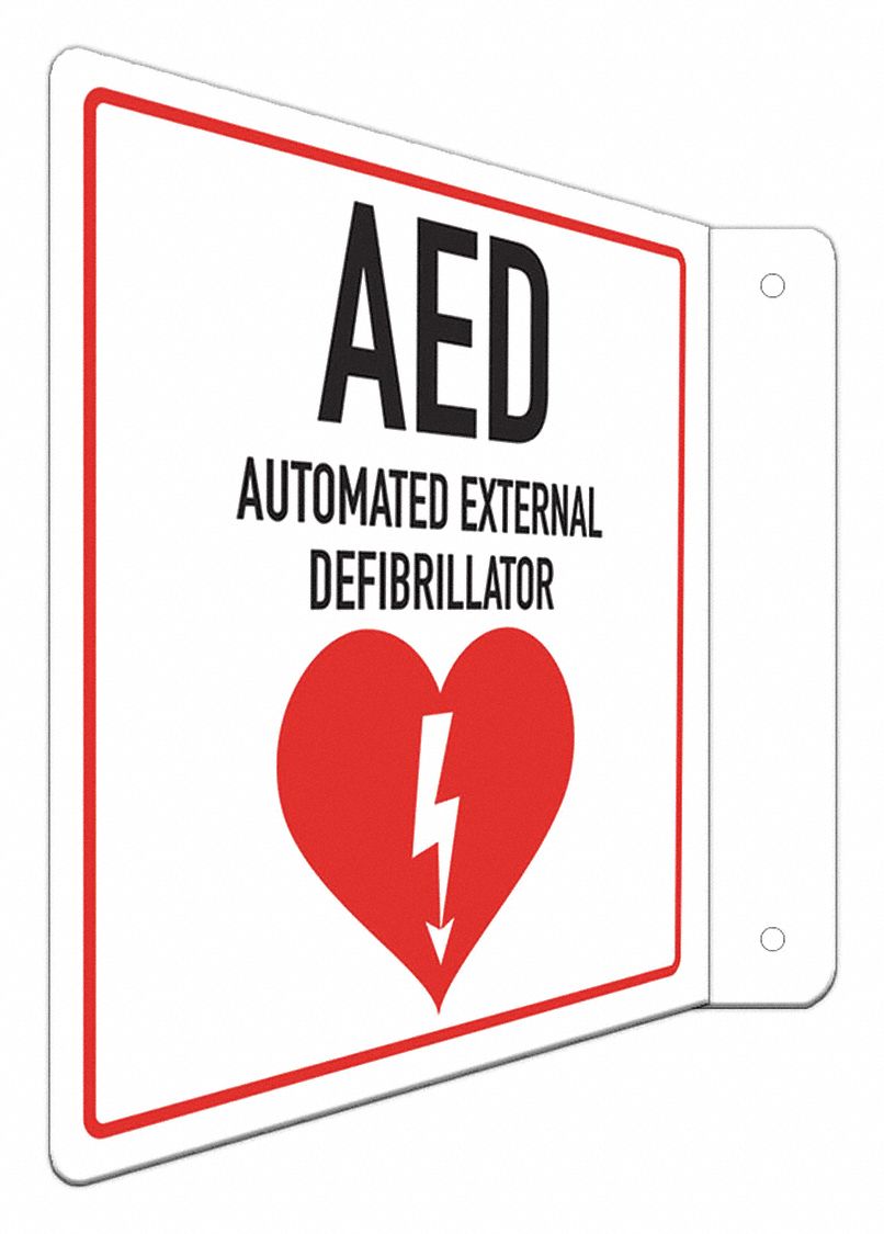 LYLE Facility Sign, AED Automated External Defibrillator, Sign Header ...