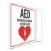 L-Shape Projection AED Automated External Defibrillator Signs