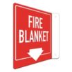 L-Shape Projection Fire Blanket (W Down Arrow) Signs