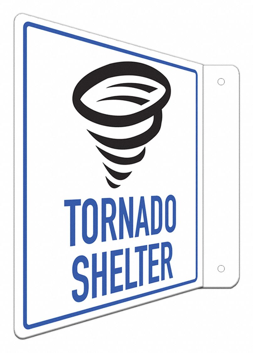 Emergency Sign: Aluminum, Mounting Holes Sign Mounting, 8 in x 8 in Nominal Sign Size, 0.04 in Thick