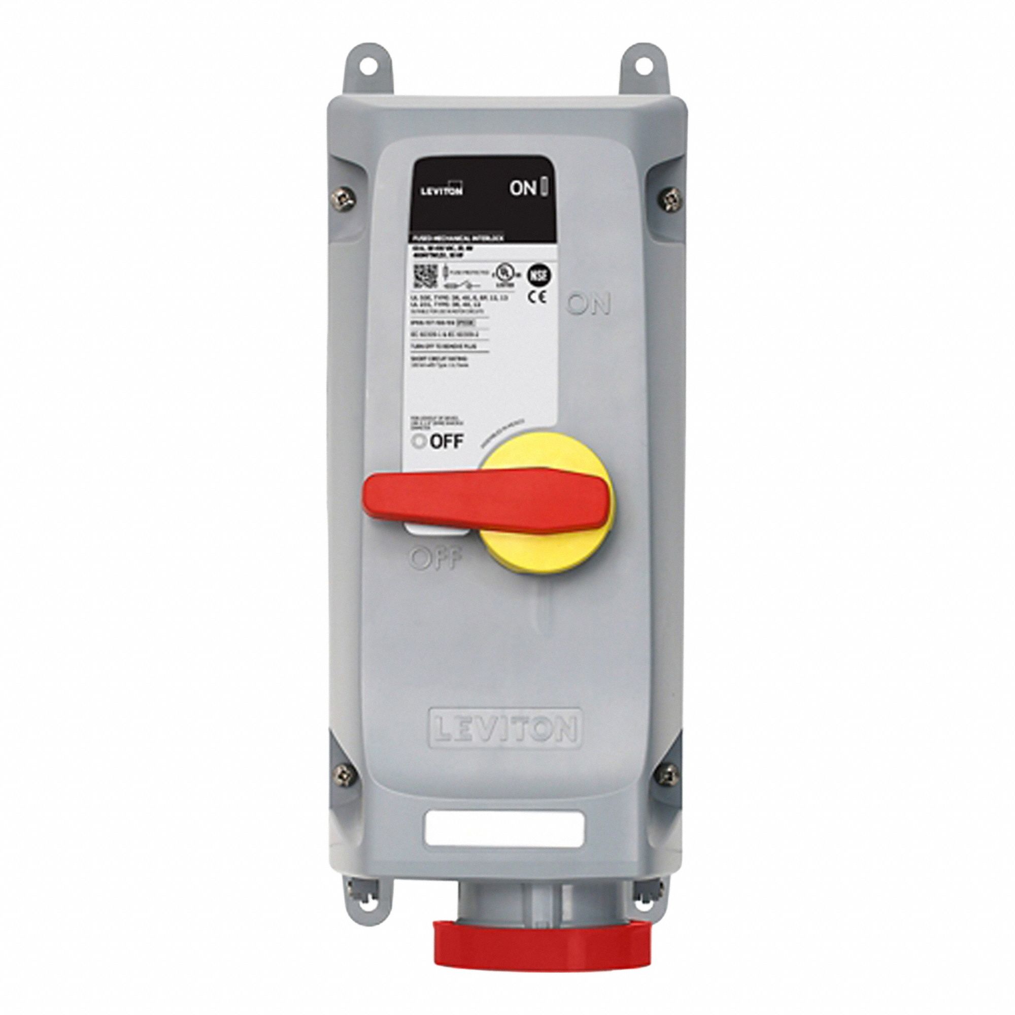 Pin and Sleeve Mechanical Interlock: Fused, 60 A, 480V AC, 40 hp Horsepower Rating