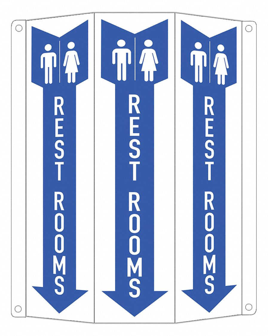 Safety Sign: Aluminum, Mounting Holes Sign Mounting, 12 in x 8 1/4 in Nominal Sign Size, Blue/White
