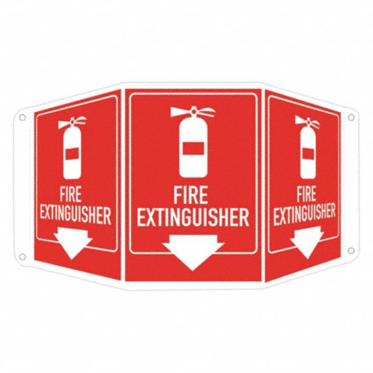 Aluminum, Mounting Holes Sign Mounting, Fire Extinguisher Sign - 460N54 ...