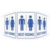 Tri-Bend Projection Restrooms Signs