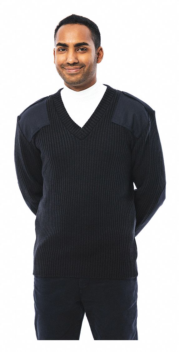 v neck military sweater