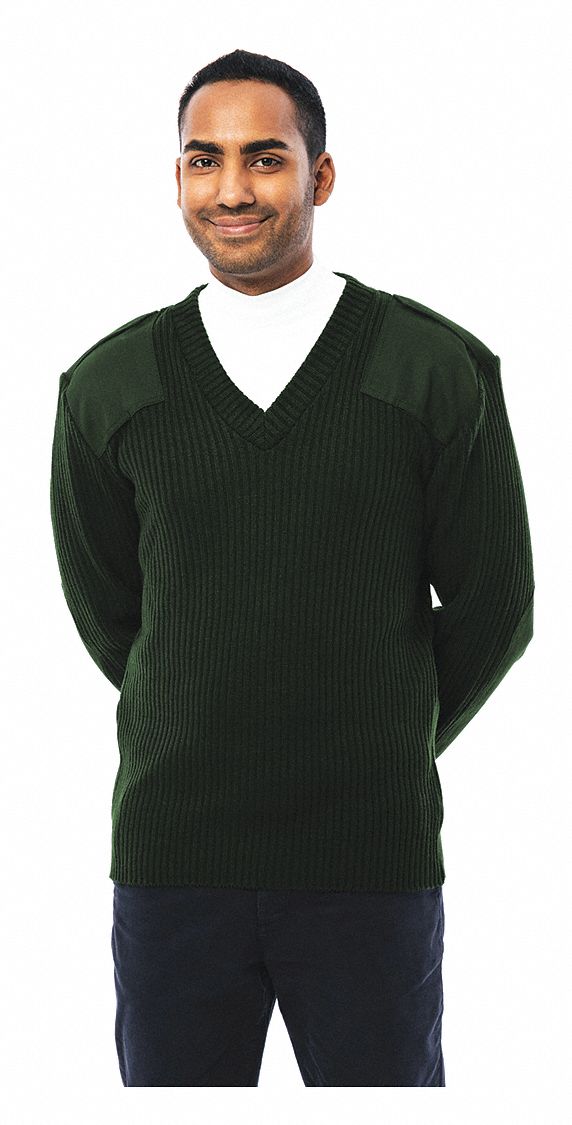 v neck military sweater