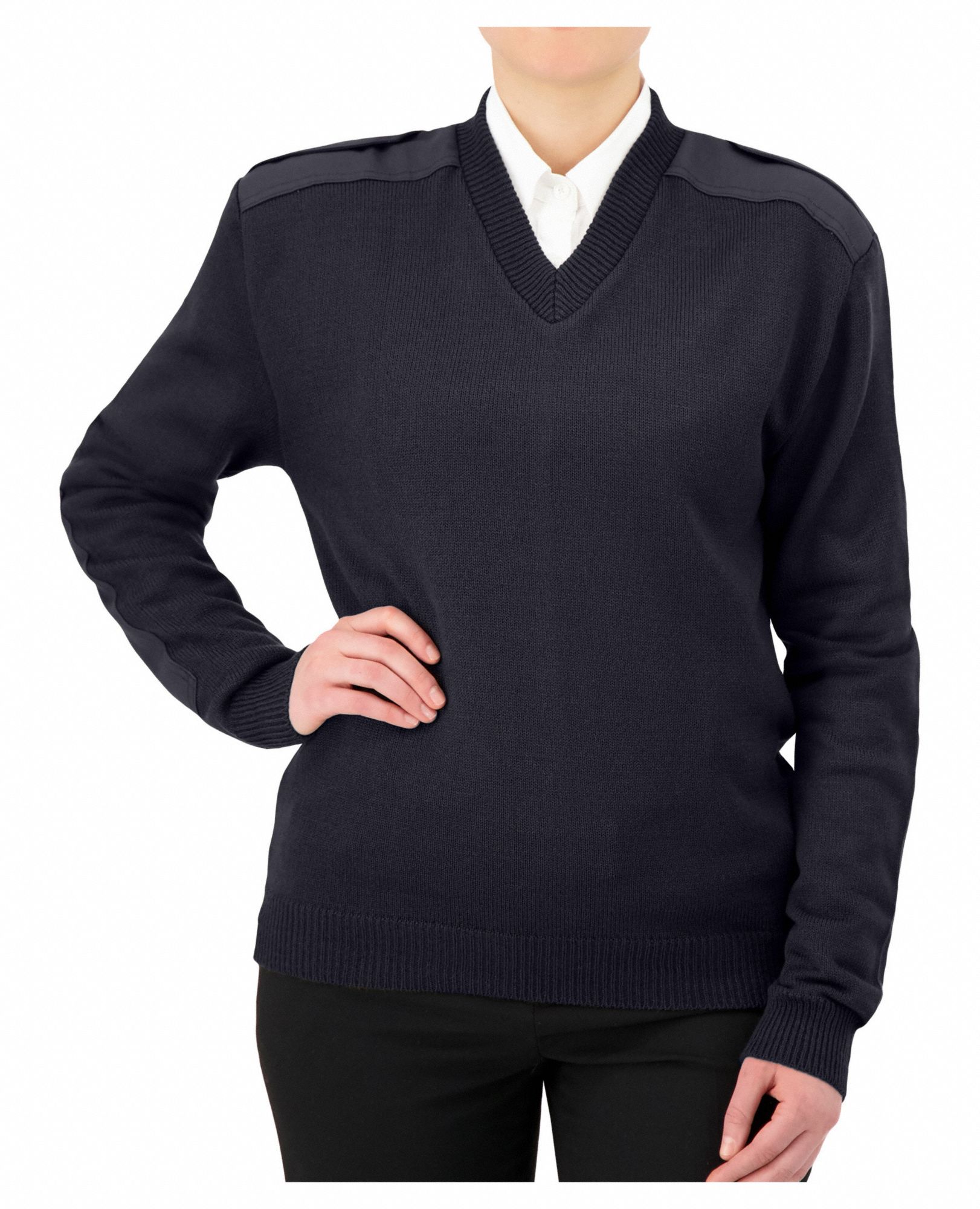 COBMEX, Navy, L, V-Neck Military Sweater - 460P54|2025 - Grainger