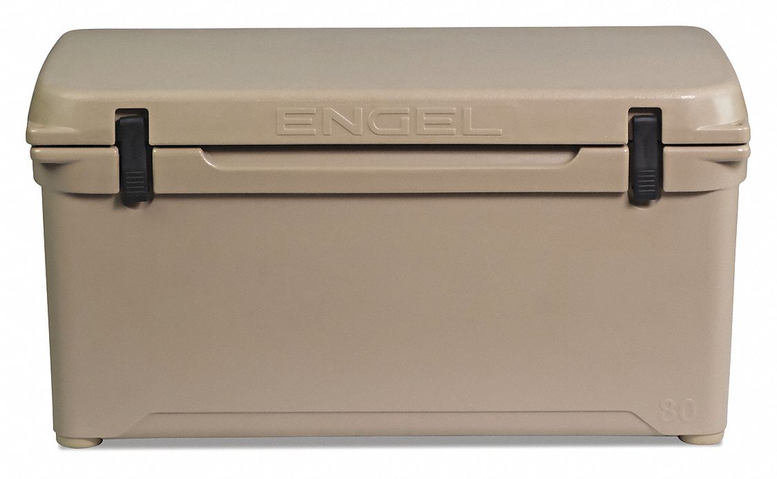 Marine Chest Cooler: Tan, 75 Cans, 74 qt Cooler Capacity, 10 day Ice Retention