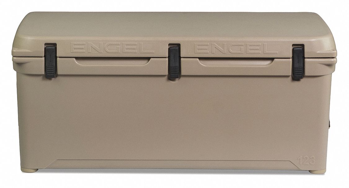 Marine Chest Cooler: Tan, 100 Cans, 108 qt Cooler Capacity, 10 day Ice Retention