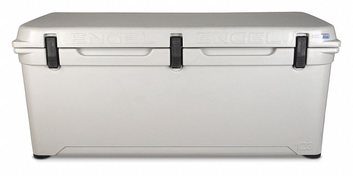 Marine Chest Cooler: Gray, 100 Cans, 108 qt Cooler Capacity, 10 day Ice Retention