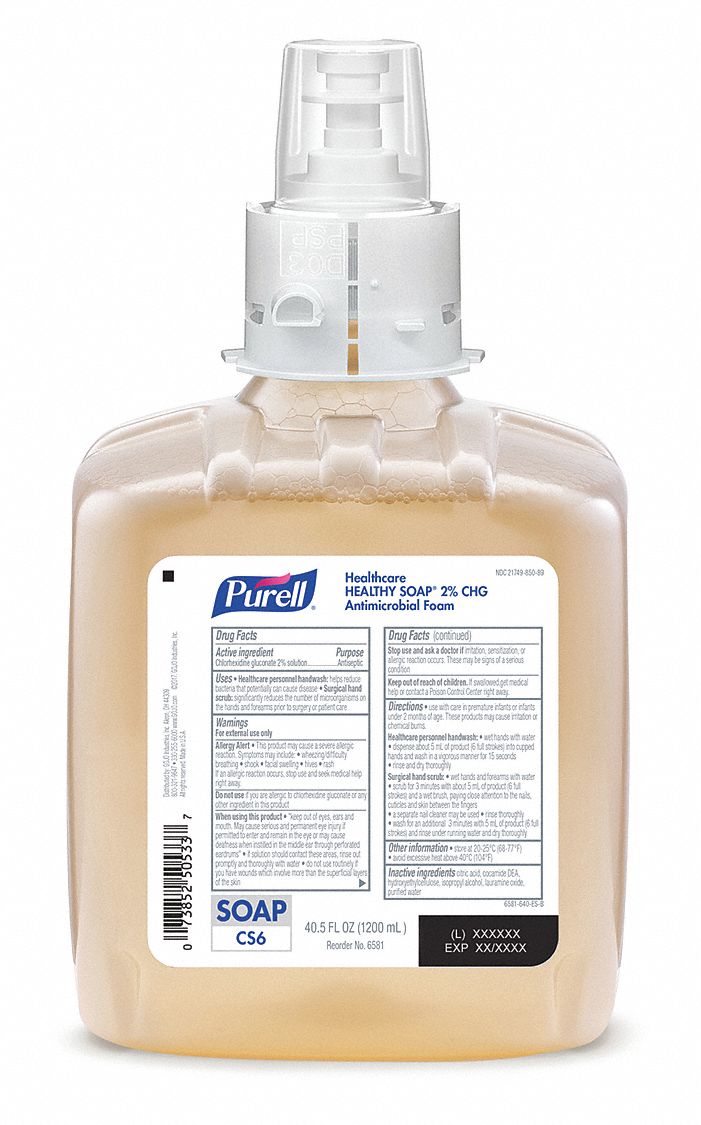 PURELL Unscented, Foam, Hand Soap, 1,200 mL, Cartridge, CS6, PK 2
