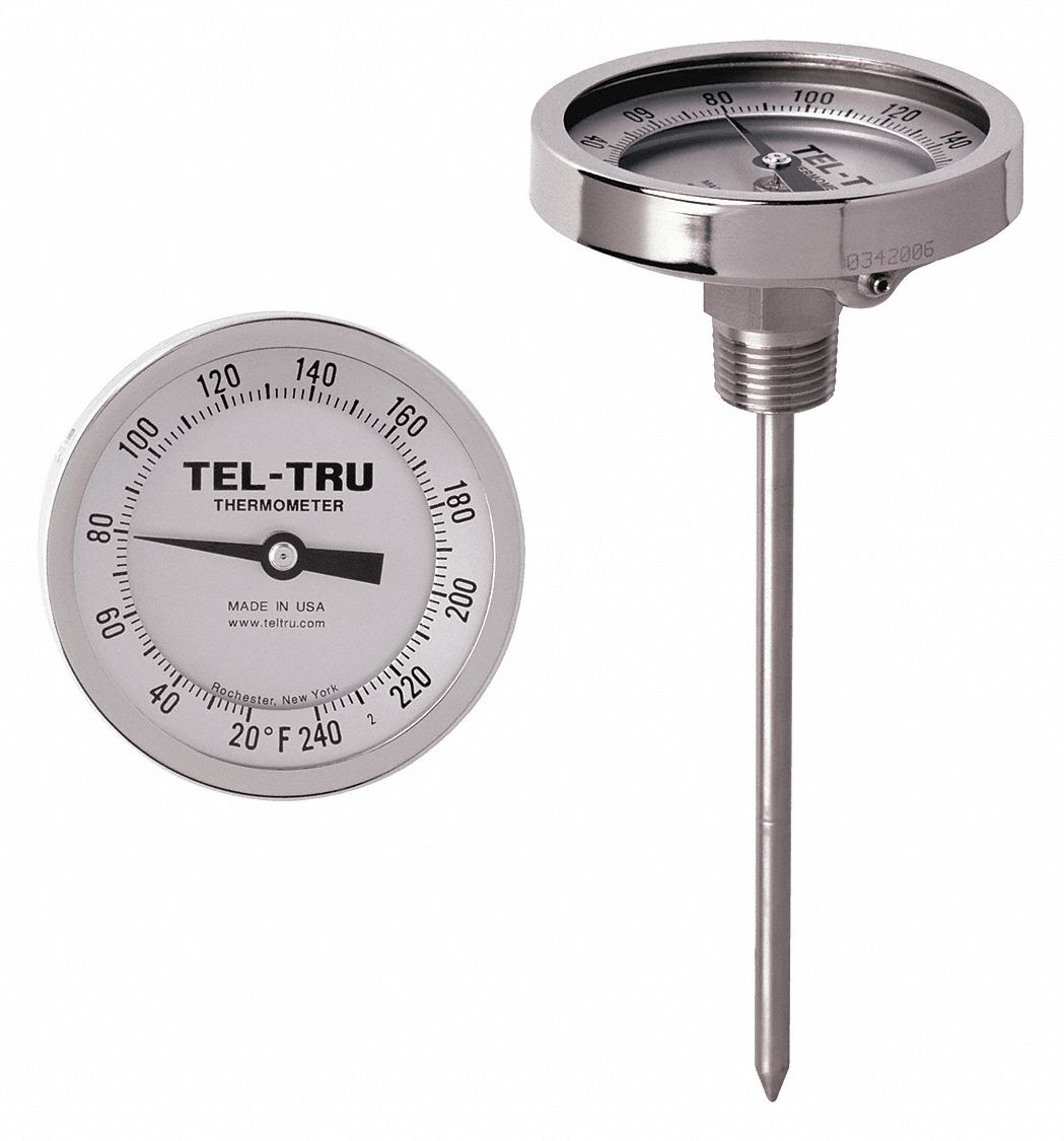 3 Dial Thermometer, 0 – 250º Scale, 6 Stem, 1/4 NPT