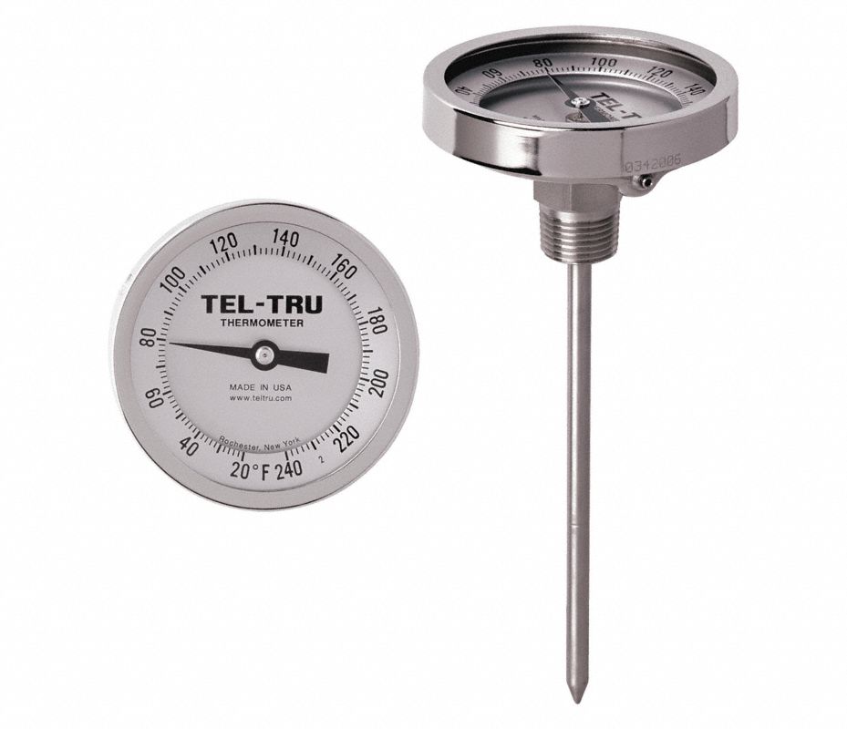 TEL-TRU Termómetro Análogo,Vástago 4