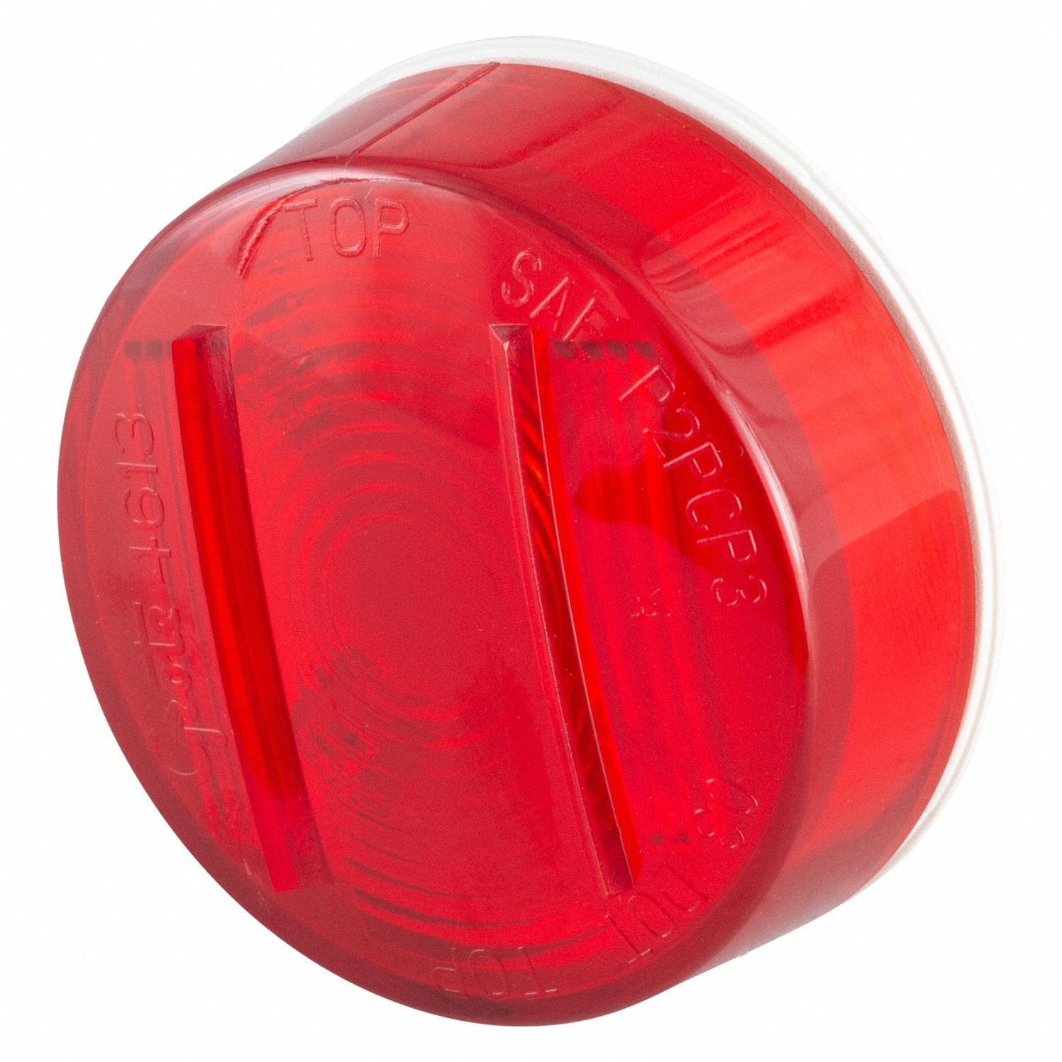 Clearance Marker Lamp: Clearance Light, LED, Round, Red, Bracket/Grommet, 2 in Overall Dia