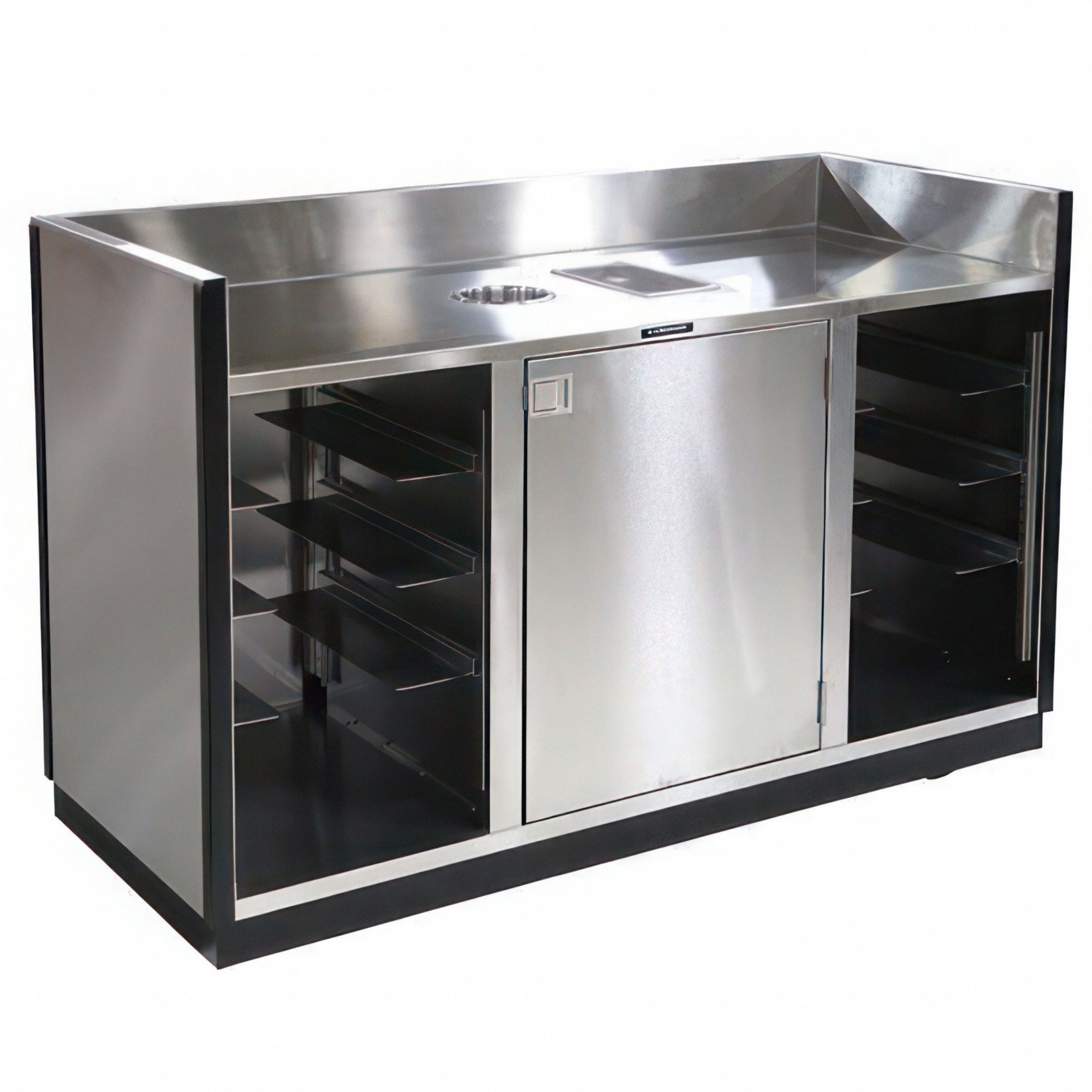 Mobile Bussing Station: Partially Enclosed, 46 1/4 in Overall Ht, 69 3/4 in Overall Lg