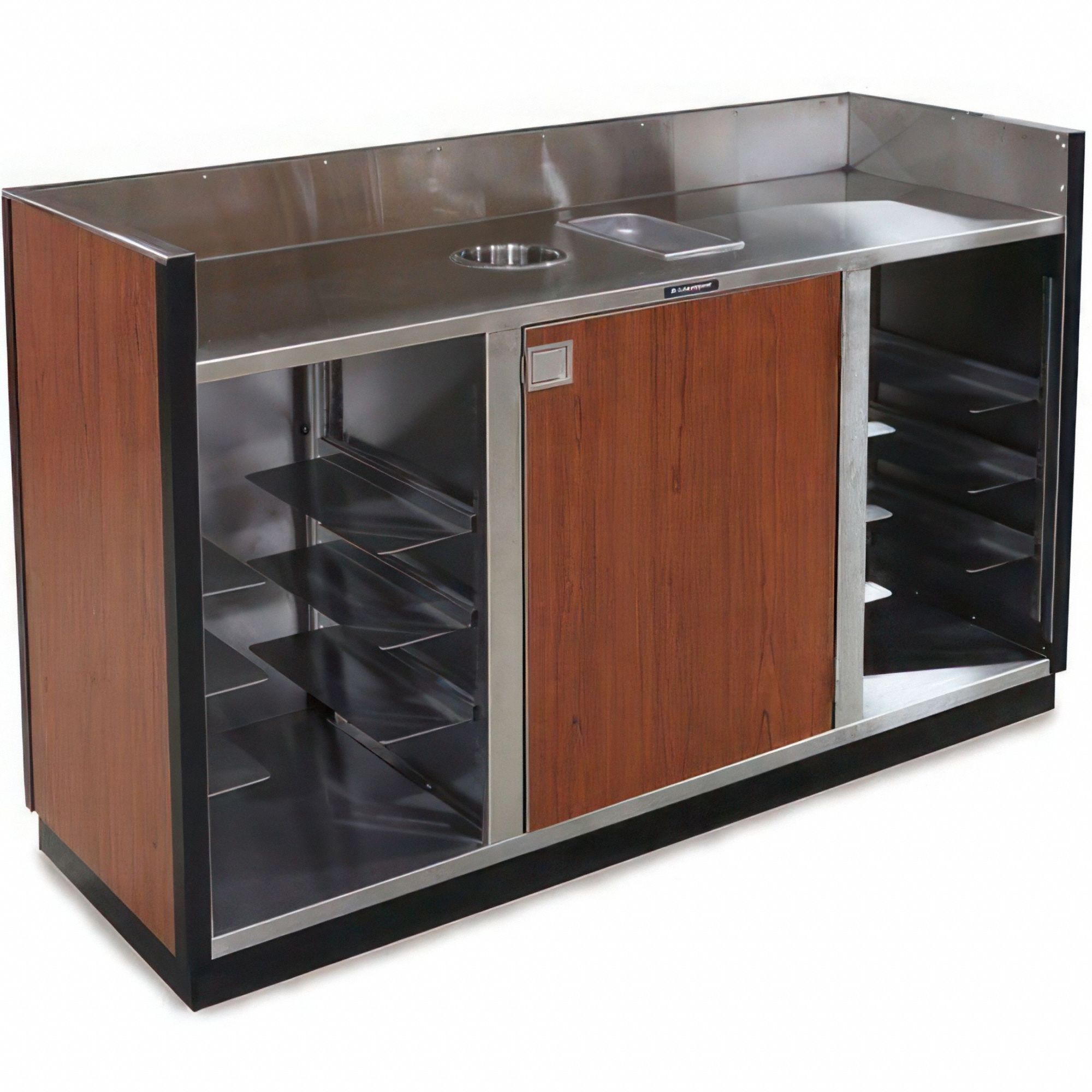 Mobile Bussing Station: Partially Enclosed, 46 1/4 in Overall Ht, 69 3/4 in Overall Lg