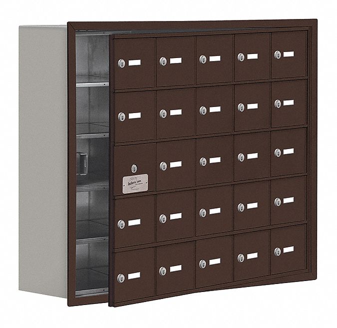 Cell Phone Locker: 35 3/4 in x 8 3/4 in x 29 3/4 in, 5 Tiers, 5 Units Wide