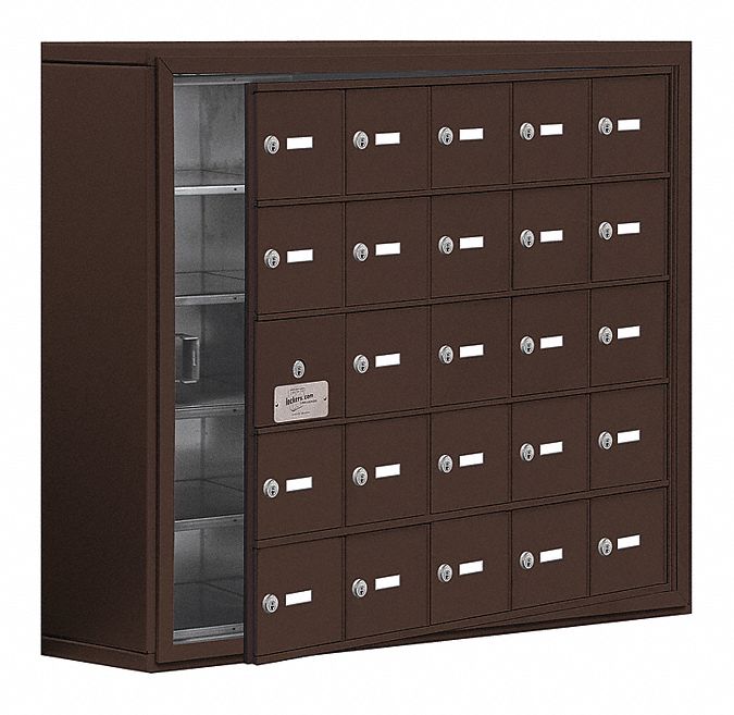 Cell Phone Locker: 37 in x 9 1/4 in x 31 in, 5 Tiers, 5 Units Wide, 24 Lockers