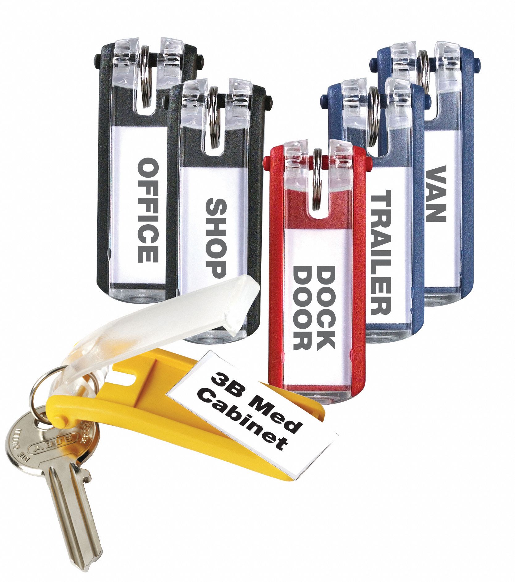 DURABLE Key Tags Open/Close, 6 Key Capacity (Units), Key Ring, 6 PK