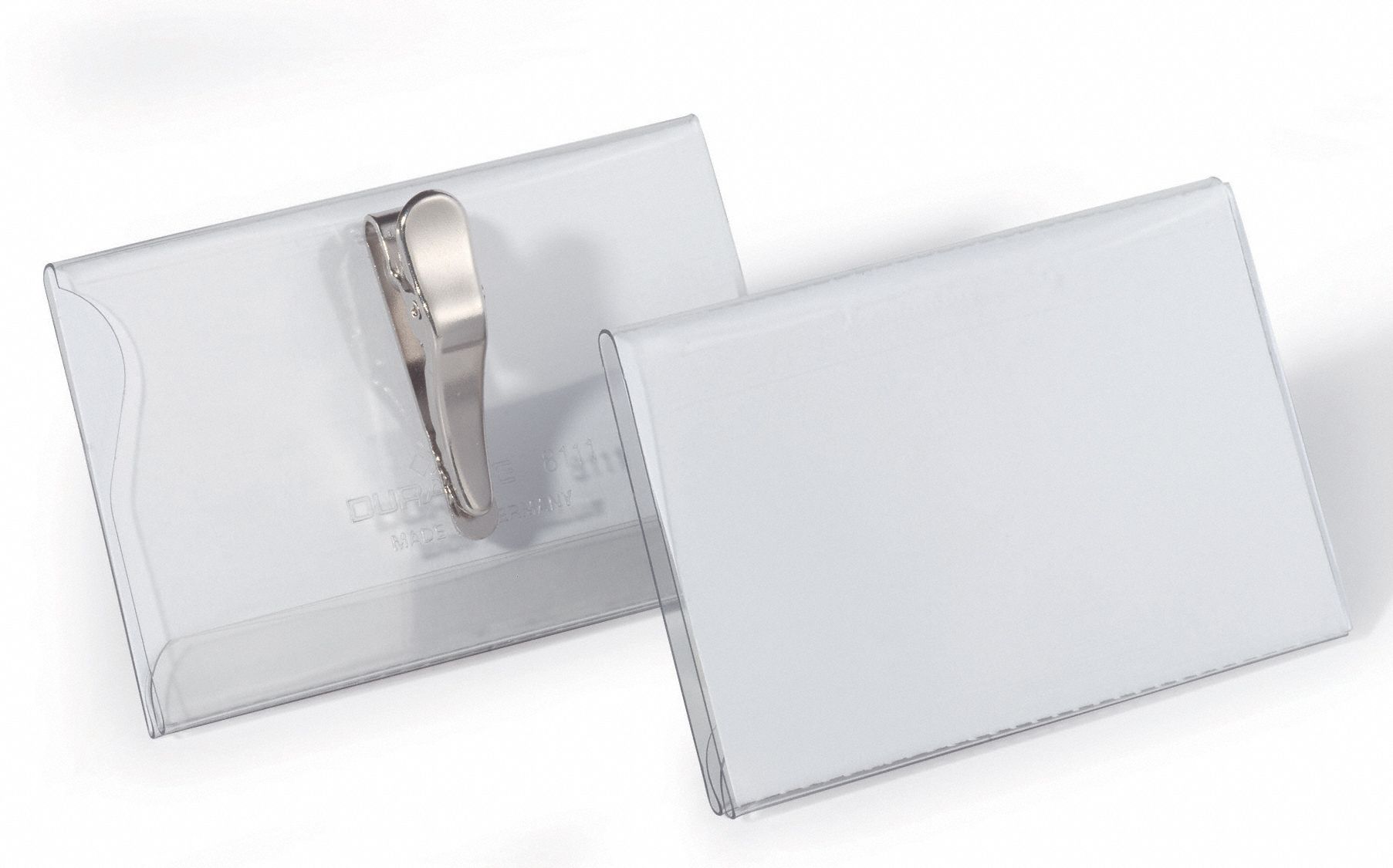 DURABLE Badge Holder, Crocodile Clip, Clear, PK25 461N64811119