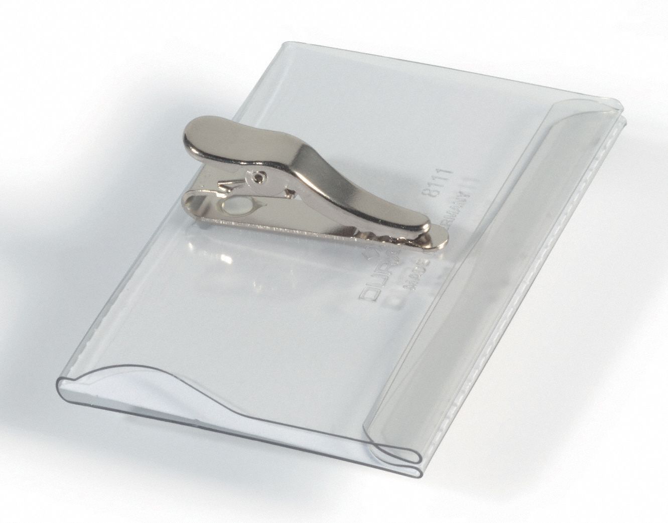 DURABLE Badge Holder, Crocodile Clip, Clear, PK25 461N64811119