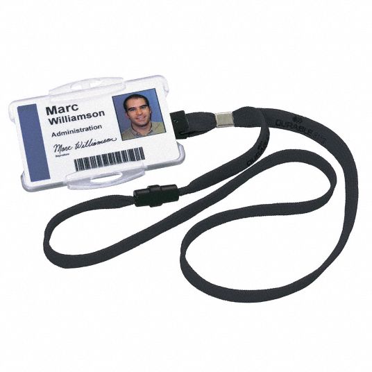 Durable 811901 Textile Lanyard with Safety Release, Black - Box of 10