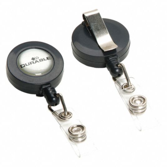 DURABLE, Retractable, Blank, Badge Reel - 461N77