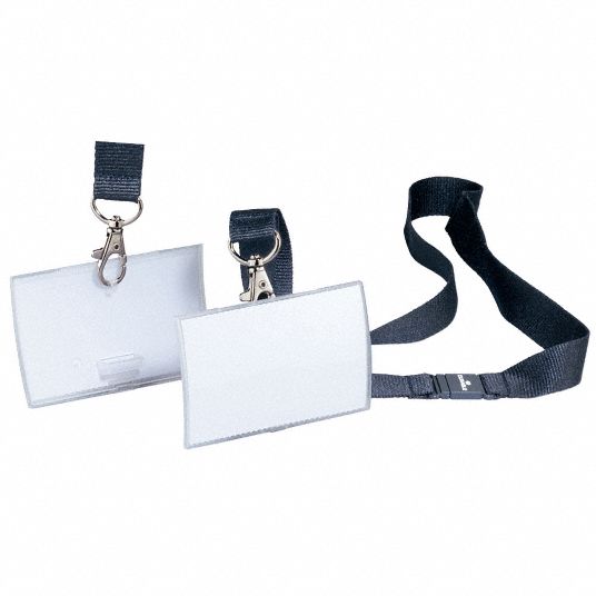 DURABLE Badge Holder with Lanyard, Clear, PK10 461N84821719 Grainger