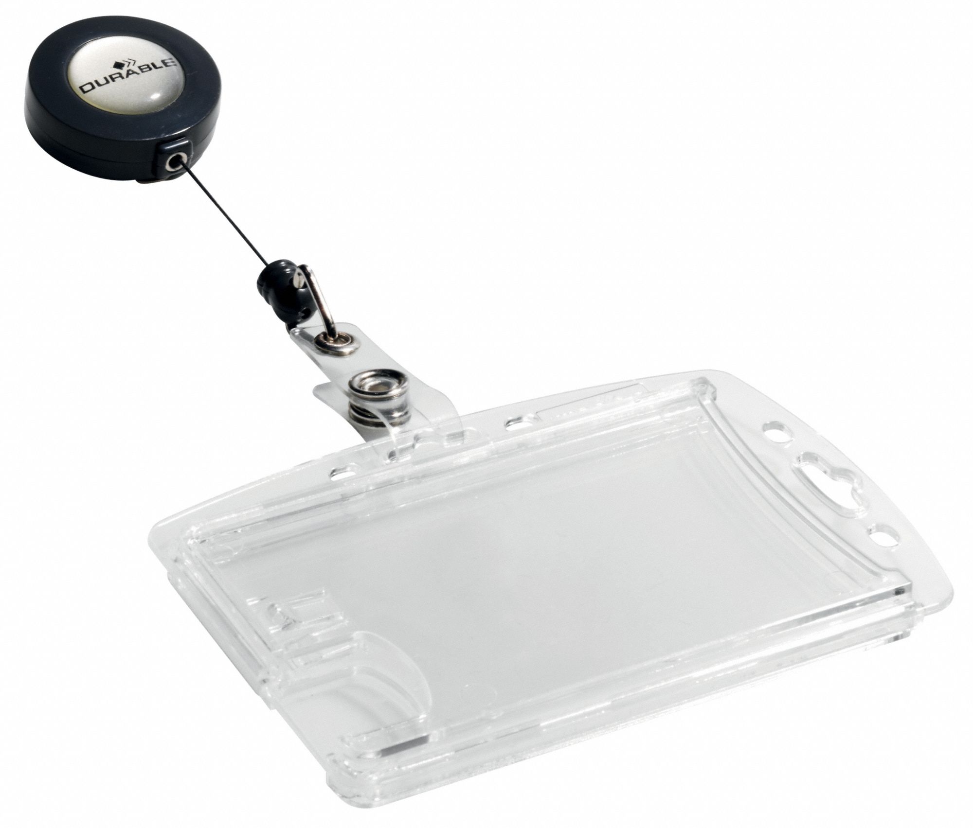 DURABLE ID Badge Holder, Shell Style, PK10 461N87822419 Grainger