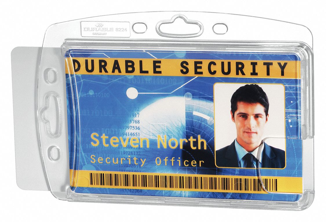 DURABLE, Shell Style, Blank, ID Badge Holder 461N93826919 Grainger