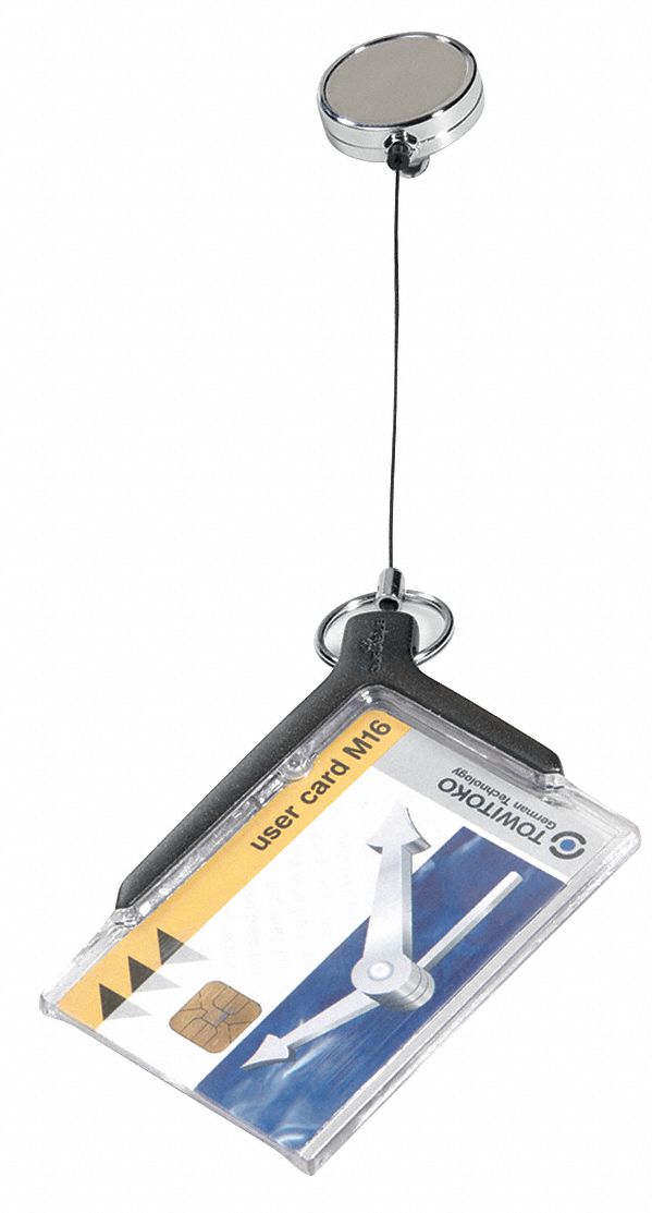 Badge Holder: Pouch, Horizontal/Vertical, 3 3/8 in Badge Pouch Wd, 2 1/8 in Badge Pouch Ht, 10 PK