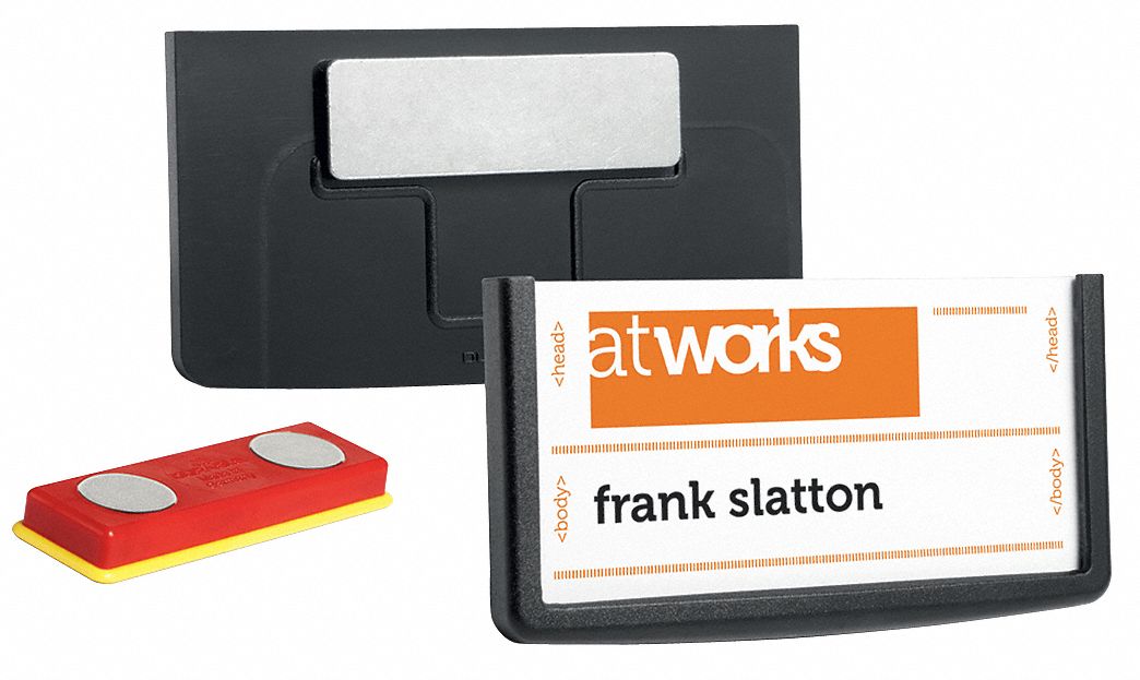 DURABLE Badge Holder, Frame, Black, PK25 461N98850201