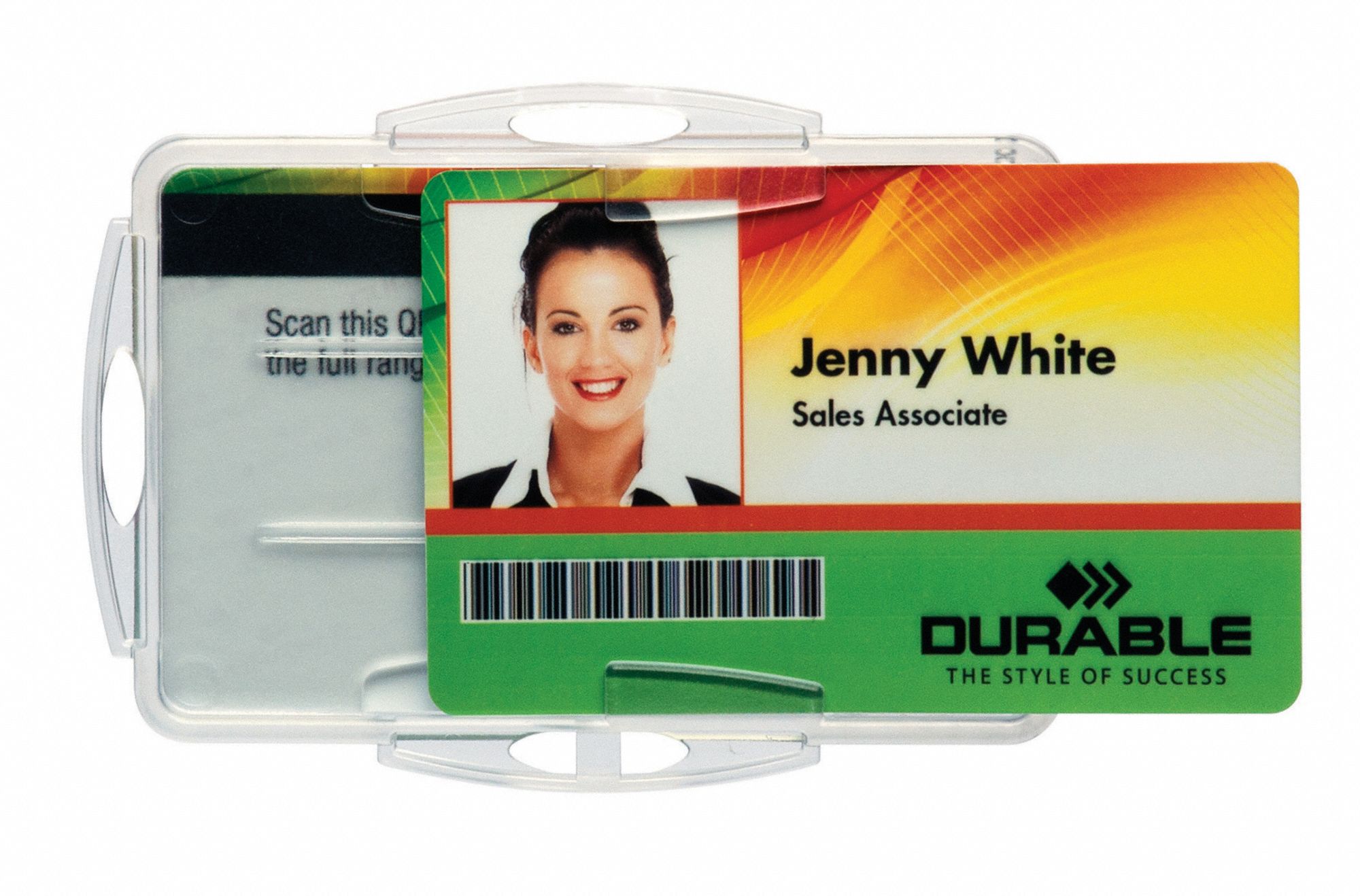 DURABLE ID Badge Holder, 23/4" L, Dual , PK10 461P09891919 Grainger