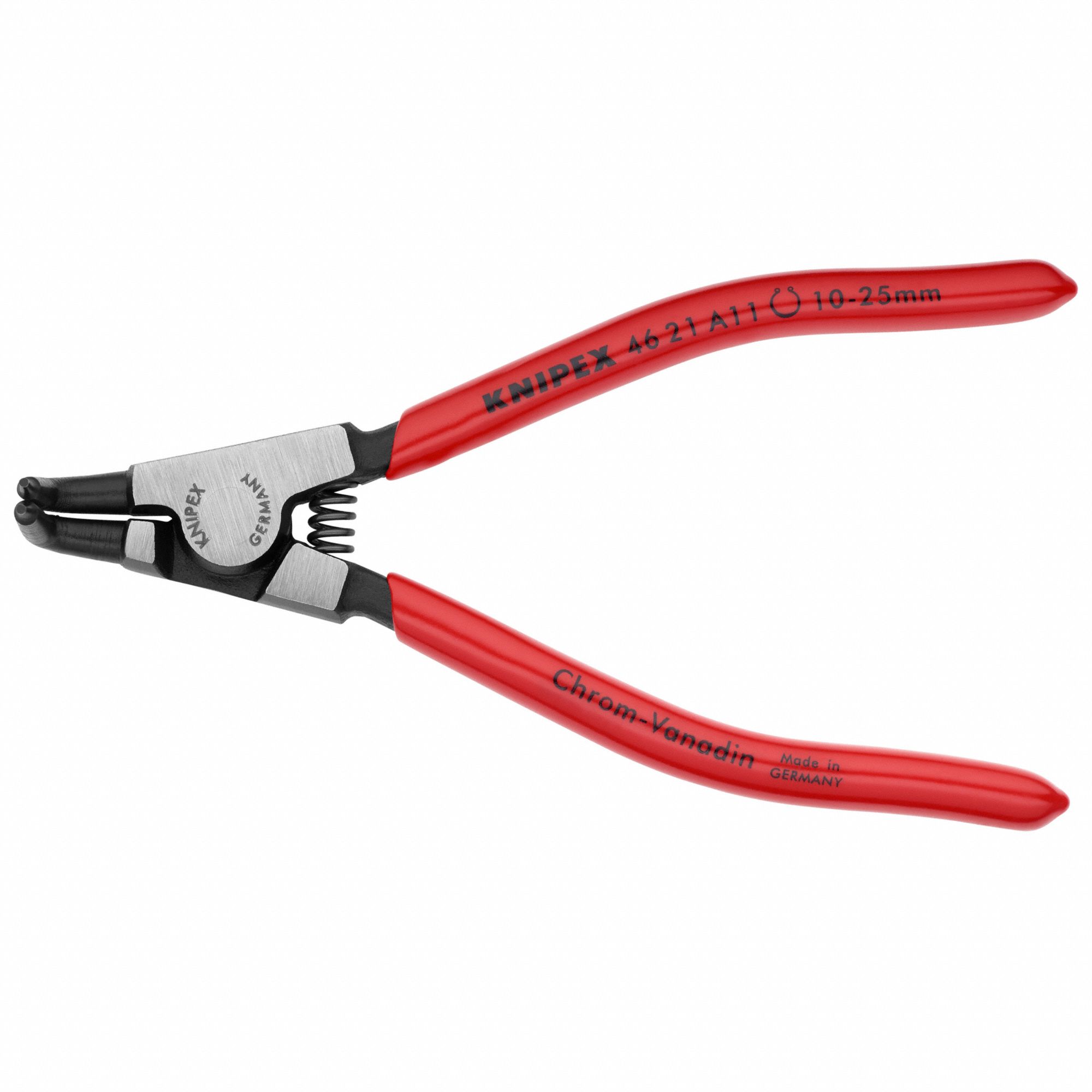 Retaining Ring Plier: External, For 10 mm to 25 mm Shaft Dia, 0.051 in Tip Dia, 5 in Overall Lg