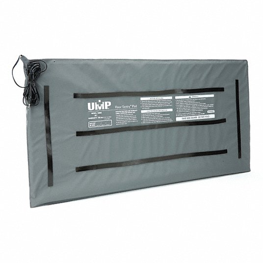 Floor Mat: For Use With TABS(R) Fall Monitoring, 15 in Ht, 30 in Lg, 3/16 in Wd, Gray