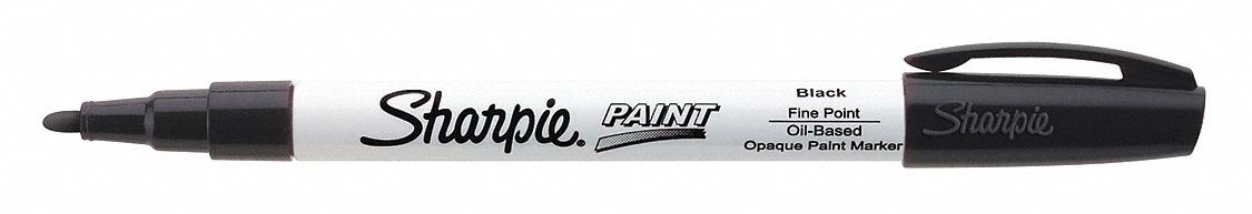Liquid Paint Marker: Fiber, Black, Point, Gen Purpose, 12 PK
