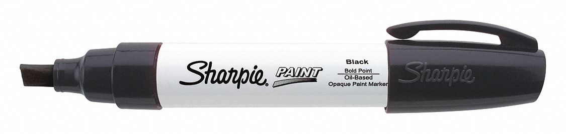 Liquid Paint Marker: Fiber, Black, Chisel, 6 PK