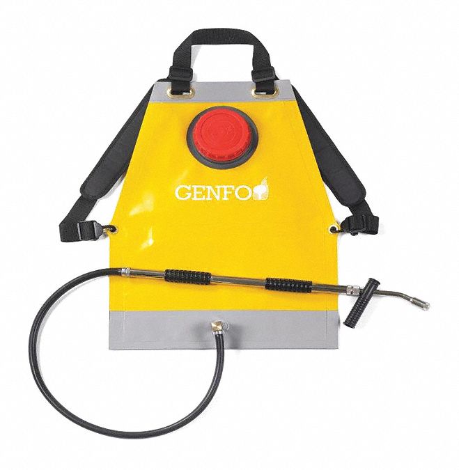 Collapsible Wildland Fire Pump: 5 gal Tank Capacity, PVC Coated Polyester, Jet-Fog