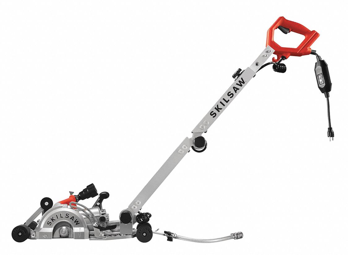 Walk-Behind Concrete Saw: 7 in Blade Dia., Wet/Dry, 5,100 RPM Max. Blade Speed, 120V AC
